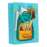 School Backpack Theme Gift Bag for Kids | Stationery Design Return Gift Bag | Paper Party Favor Bag || Small Set Of 5