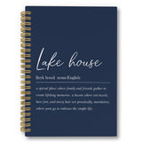 laveliabel Lake House Definition Spiral Notebook, LakeLife Journaling Notebooks, Lake Lovers Gifts for Women, Nave Blue College