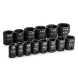 Capri Tools 1/2 in. Drive Shallow Impact Socket Set, 7/16 to 11/4 in, SAE, 14Piece