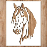 Generic Horse Stencil - Wood Horse Wooldland Wildlife Animal Stencils Reusable for Painting on Wood, Glass, Wall, Rock, Walls, G