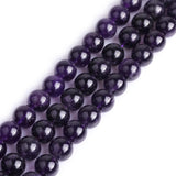 GEM-Inside Genuine Amethyst Gemstone Loose Beads AAA Grade 14mm Natural Dark Purple Crystal Energy Stone Power Beads for Jewelry