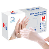 squish Disposable Gloves, 100 Count 4 mil Clear Vinyl Gloves Latex Free Powder-Free Health Glove Cleaning Rubber Glove for Kitch