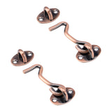 Antrader Barn Door Lock Gate Latch,3-Inch Privacy Hook and Eye Latch for Sliding Barn Door with Screws,Red Bronze Tone,2 Pack
