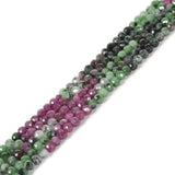 3mm Assorted Color Ruby Zoisite Faceted Gemstone Round Loose Beads Strand 15.5-16 DIY Jewelry Making