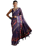 Libas Women'S Brasso Saree (16093R_Purple)