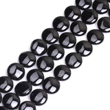 GEM-Inside Natural 20mm Coin Curved Surface Black Agate Gemstone Loose Beads Energy Stone Handmade Beads for Jewelry Making Jewe