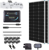 Renogy 200W 12V RV Solar Panel Kit N-Type - Adventurer 30A LCD PWM Charge Controller + Mounting Brackets for RVs, Boats, Trailer