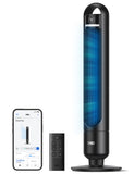 DREO Smart Tower Fan for Bedroom, 90 Oscillating Standing Fans for Room with 4 Speeds, 4 Modes, 25dB Quiet for Sleep, 25ft/s Vel