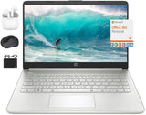 HP 2024 14 Laptop Notebook Thin Light Students Business, Quad-Core Intel N4120, 4GB RAM, 192GB (128GB eMMC+ 64GB Card), 1 Year O