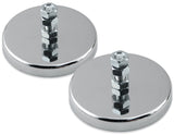Master Magnetics Round Base Magnet with Bolt - 2.65 Diameter, 1.275 Total Height, 65 Pound Pull, Chrome, Pack of 2, RB70B3NX2