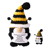 Inspirational Gnome, 5.12 Inch Bee Shape Crochet Gnome with Encouraging Card Emotional Encouraged Animals Positive Doll Knitted