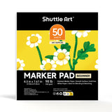 Shuttle Art Marker Pad, 8.3x8.9 Portable Square Sketchbook, 80 Sheets Marker Drawing Paper, 110LB/180GSM Bleedproof Art Paper, S