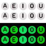 500pcs Glow in The Dark Vowel Letter Beads 7mm Luminous Flat Round Acrylic Letter Beads with A E I O U for Name Friendship Brace