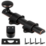 Tandefio 4 Cane Bolt for Gate Heavy Duty Solid Brass Slide Dutch Door Bolt Latch Oil Rubbed Bronze Hardware Locks Attic Latch fo
