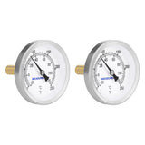 MEASUREMAN Hot Water Bi-Metal Thermometer, 2-1/2 Dial, 1-3/4 Lead-Free Brass Stem, Range 0-250 deg F/-20-120 deg C, 2% Accuracy,