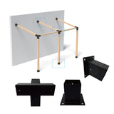 Pergola Bracket Kit 4x4, Including 1 Wall Base, 1 105 4-Way and 1 Bases, 1 Set of Wall Mounted 15 Pitched Roof Mounting Kit for