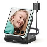 Geyo Wireless Charger for Samsung Galaxy Z Flip, 15W Fast Wireless Charging Stand, Compatible with Z Flip 7/6/5/4, for Motorola