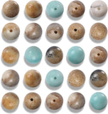 NITOPUPU 100Pcs 10mm Smooth Amazonite Beads for Jewelry Making, Natural Round Loose Gemstone Stone Bead for Necklace Bracelets,