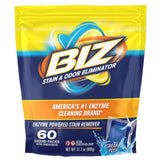 Biz 5in1 Enzyme Laundry Pods 60 Pods Laundry Detergent Booster for Tough Stains & Odors, HE Compatible