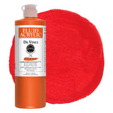 DA VINCI PAINTS Professional Artist Fluid Acrylic Paint, Cadmium Red Light, 16oz
