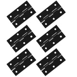 suiwotin 6pcs Butt Hinges Black Door Hinges, 2.63 x 1.46 Cabinet Door Hinge, Flat Folding Box Hinge for Jewelry, Wooden Box, Sma