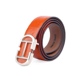 Bacca Bucci Leather Dress Casual Men Belt With Ostrich Print And Pin Buckle Nickle Free Tan