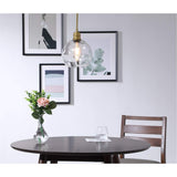 Living District Indoor Modern Home Decorative Bright Ceiling Emett 1 Light Brass And Clear Glass Pendant