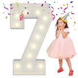 4FT Light Up Numbers Letters, Mosaic Numbers for Balloons, Marquee Light Up Letters, Giant Mosaic Balloon Number 7 for 17th Birt