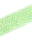 8mm Glass Beads 46PCS Glass Beads for Jewelry Making Charm Round Loose Bead for Bracelet Making Kit (White Green)