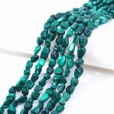 jodaying 6-8mm Natural Malachite Nuggets Oval Free Tumbled Pebble Semi Precious Gemstone Loose Stone Beads Approx 15.5 inch for