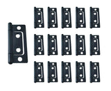 QCAA Durable Steel Non-Mortise Hinge, for Chest, Box, & Vintage Cabinet Furniture, 2 x 0.9, Matte Black, 16 Pack, Made in Taiwan