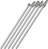 Sworker 5Pcs Long Carbide Burr Set 1/4 Shank Total L 6.2 Die Grinder Bits Rotary Rasp Attachment Cut Port Grind Metal Cast Iron