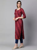 Gosriki Women'S Cotton Blend Straight Printed Kurta With Pant Set (Badiya Pink-Gs_L_Pink_Large),Pink,,B0CJJY4RFQ