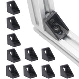 Akso Aoyupe L-Shaped Bracket, 2020 Aluminum Profile Assembly Connector Black Style, 10Pcs