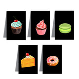 woopme Cup Cake Design Bookmark Magnetic for Students Kids Book Lovers Readers Gift Magnetic Page Clips Folding 5 PCs