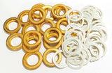 Hesch 9 Plastic Grommet Eyelet Curtain Rings with Eyelet Washers, Florescent Golden Colour, Pack of 100