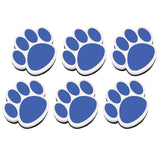Ashley Productions Magnetic Whiteboard Eraser, Blue Paw, Pack of 6