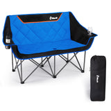 EMERIT Double Camping Chair Oversized Padded for Adults, Heavy Duty Folding Loveseat for Outdoor, Camping, Beach, Lawn, Concert