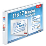 Cardinal SlantD Ring 11 x 17 Tabloid ClearVue Binders, 1 Rings, 63% Recycled, White