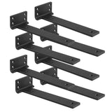 Floating Shelf Bracket 4inch 8 Pack L Brackets for Shelves Black Metal Heavy Duty Shelf Brackets for DIY Decorative with Mountin