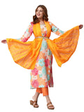 Anni Designer Women'S Cotton Blend Embroidered Floral Printed Straight Kurta With Pant & Dupatta (Litup-Orange-Nw2_L_Orange_Large),Orange,L