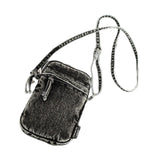Snappsy Denim Crossbody Bag Gift Daily Use Stylish Phone Bags For Women Travel Girls Black