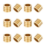UNICRAFTALE 12Pcs Stainless Steel Column Beads Paracord Bead Golden Grooved Tube Spacer Beads Metal 7mm Large Hole Beads Loose B