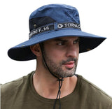 Alexvyan Blue Round Hat Sun Visor Hats For Men Uv Protection Wide Brim Summer Cap For Boy Hat Uv Protection Breathable Casual Be