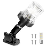 Obcursco Boat Stern Lights, IP67 Waterproof Fold-Down White LED Anchor Light for Marine, Pontoon, Fishing, Bass, and Jon Boats(6