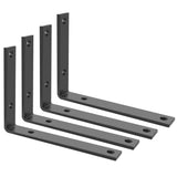 SAYAYO Floating Shelf Brackets Heavy Duty 8 Inch, 1/5 Inch Thicken Black Shelf Bracket for Wood Shelves, Metal L Brackets Shelvi