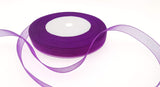 Dxeud Sheer Organza Ribbon (Purple, 3/8 x 50 Yards)