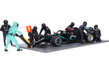 American Diorama Formula One F1 Pit Crew 7 Figurine Set Team Black for 1/18 Scale Models