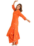 Gosriki Women'S Rayon Viscose Straight Embroidered Kurta With Palazzo (Bharavi Orange-Gs_Xl_Orange_X-Large),Orange,,B0F9PZDCP7