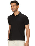 Xyxx Men'S Solid Regular Fit Shirt (Xy_Cr14_Polo Tshirt_1_Black
